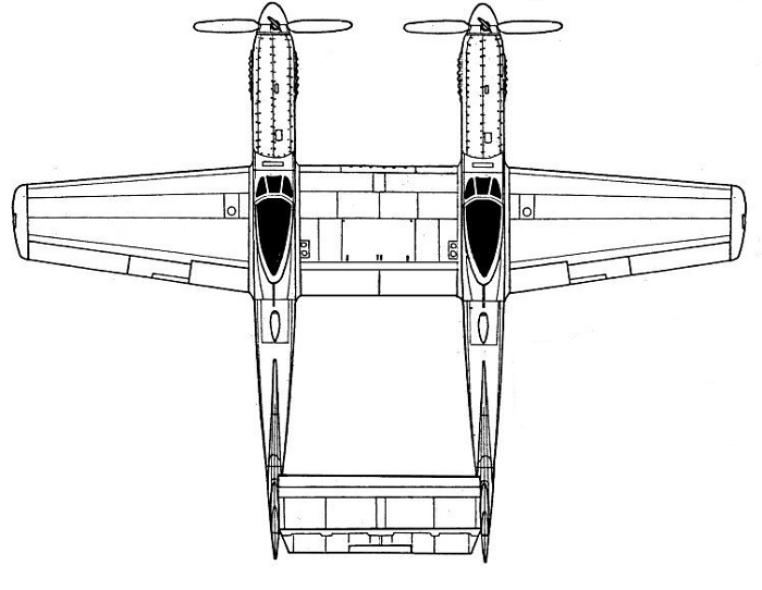 F-82 Twin Mustang drawing