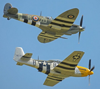 P-51 Mustang and Spitfire