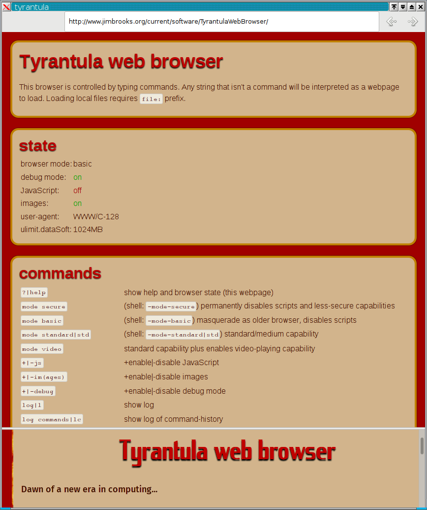 Tyrantula web browser
