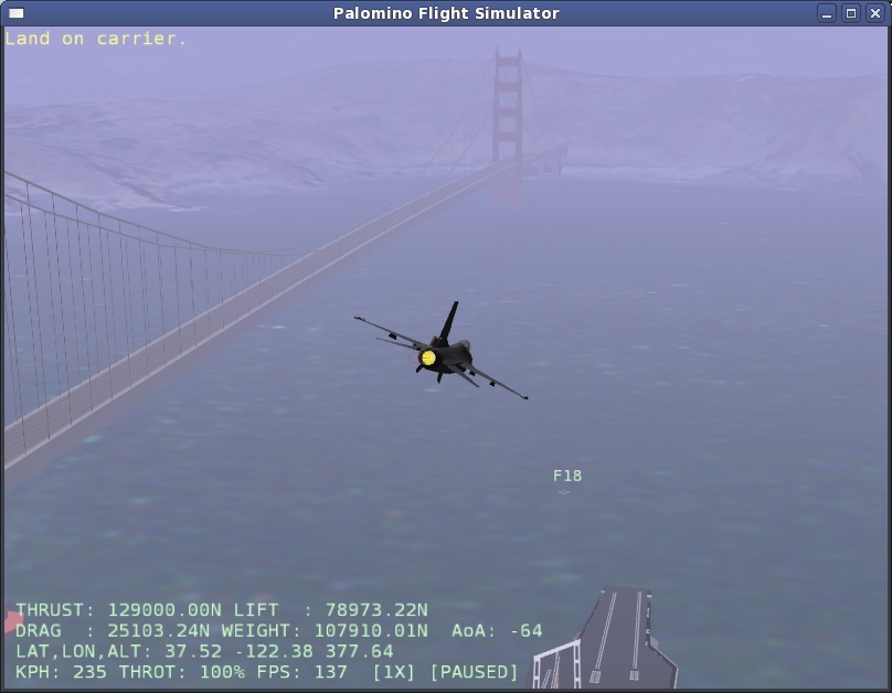 Palomino Flight Simulator screen